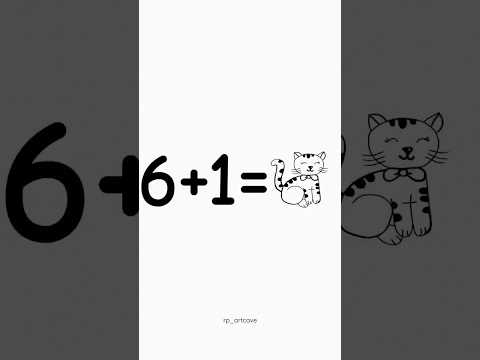 6+1= CAT Drawing 😱😱 #shorts #viral #drawing #catdrawing #cartoon #cat #trending #short