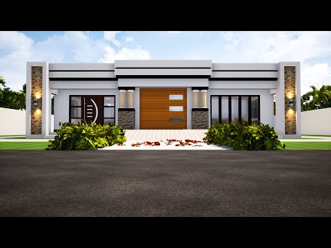 Simple And beautiful house design| Flat roof house design | 2Bedroom | Hidden roof-14.4mx16.3m