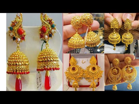 Heavy Gold Earings Design 👏❤️||Gold Jhumka Designs 🥰||Gold Earings