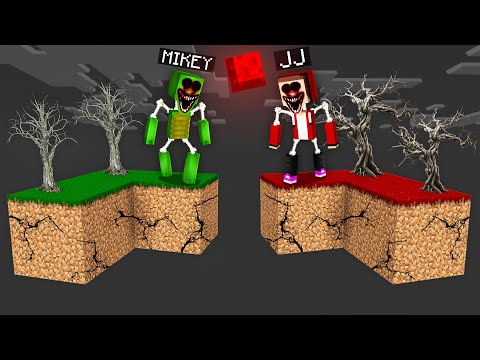 Minecraftでのトウモロコシ怖いスカイブロック対マイキー怖いスカイブロック島の戦い！