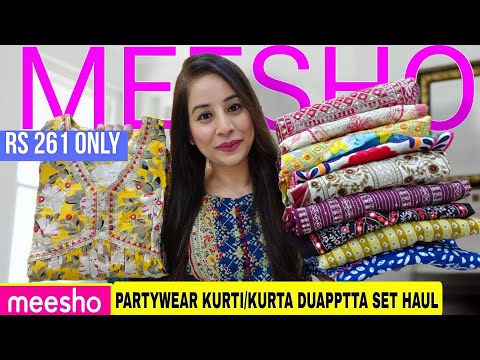 *Huge* Meesho Kurti/Kurta Set Haul Starting 261😍Sequence & Embroidery Special kurta Set Haul #meesho