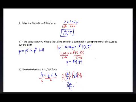 Pre-Algebra Honors Chapter 7 Extra Practice Walk Through