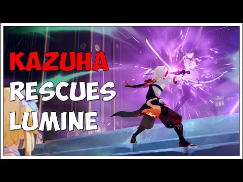 Kazuha rescues Lumine | All 4 Languages | Genshin Impact