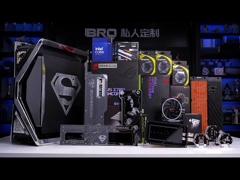 「BRO」4K Water Cooled PC Build ROG Hyperion GR701 Custom Super Man Theme.华硕ROG创世神 电镀银色超人#pcbuild