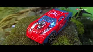 Mobil Spiderman Naik Kereta Api Railking [ Stop Motion Animasi ]