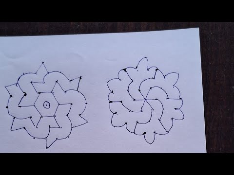 7×4 புள்ளி கோலங்கள். Easy dot kolam designs for beginners. Easy rangoli. Easy Dot kolam/muggulu.