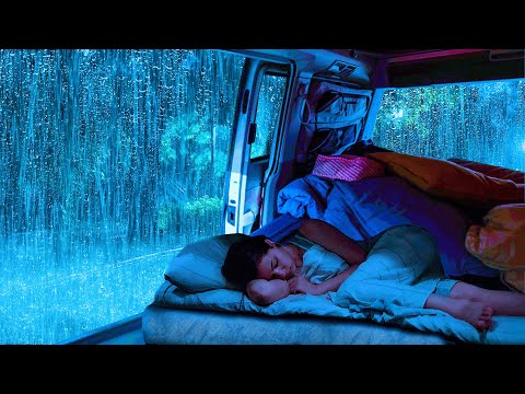 Deep Sleep Ambience: Natural Sounds of Rain & Thunder on Cozy Car Relax for Deep Sleep, White Noise