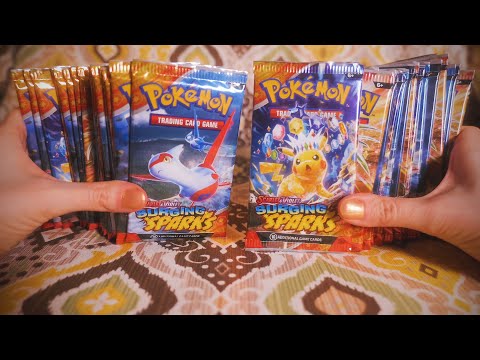 Pokemon Surging Sparks Booster Box Opening ★ ASMR (Cards Sounds / Crinkles / Soft Spoken)