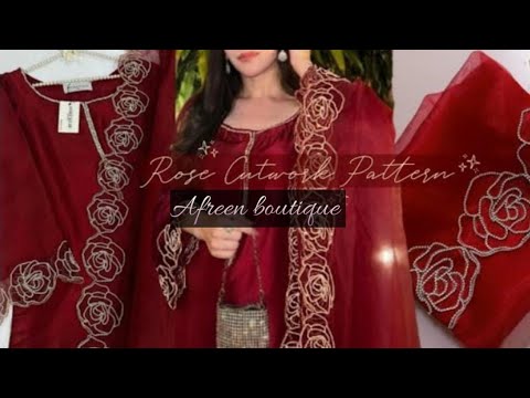 ✨🥀Designer cutwork Rose pattern designer dupatta /outfit ✨🥀