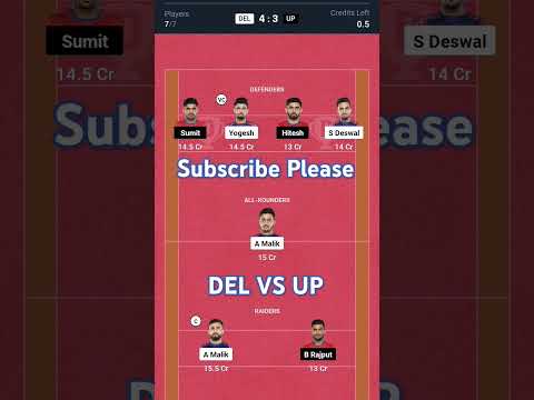 DEL vs UP kabbadi Dream11 Prediction | Dream11 team of today match | Kabbadi Dream11 team today |