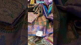 Low Price Rich Look Veeras Fancy Pattu Aari Work Blouse Sari #shorts #veeras #fancysilksarees