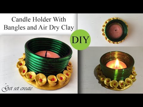 DIY Glass Bangles candle holder| Easy Candle Holder