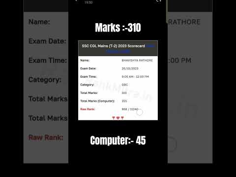 SSC CGL Tier-2 Answer key || SSC CGL Tier-2 scorecard #cglmains #ssc #ssccgl2023 #cgl #ssccgl #chsl