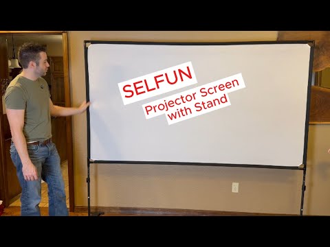 SELFUN Projector Screen with Stand, easy install great quality! #projector #screen #outdoor