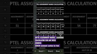 NPTEL ASSIGNMENT MARK CALCULATOR SHEET #nptel2023 #swayam #opeducore #nptelanswer