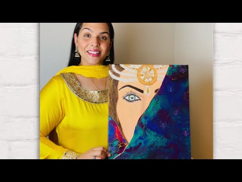 BOLLYWOOD Inspired Fluid Art/Acrylic Pouring Painting- Acrylic Swipe Technique- Mixed Media Art…