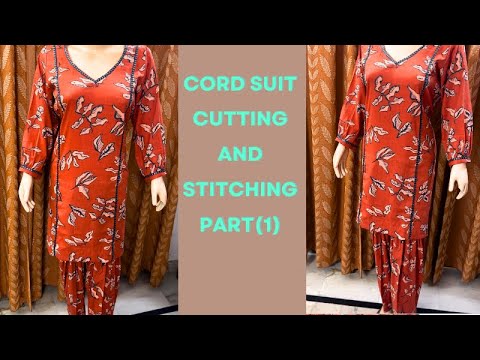 Trending cord set with straight  salwar cutting and stitching (Part 1) || sewing tips