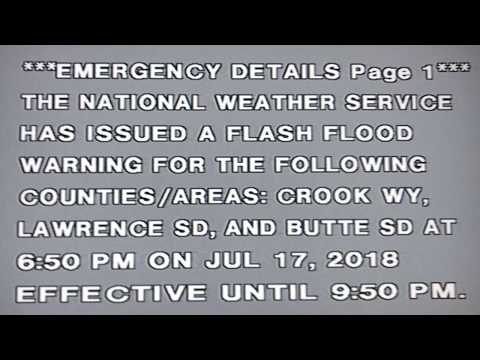 Flash Flood Warning Simulation: South Dakota