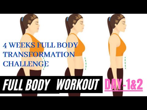 Day-1 & 2|| 4 weeks Full Body Fat Loss Challenge|| Tone your Body|| Full Body 🏋🚴💪