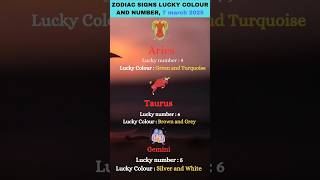 ZODIAC SIGNS 🛑 Lucky number and colour #zodiacsigns #horoscope #leo #lucky_zodiac #luckynumbers