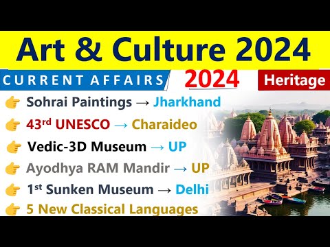 Art & Culture 2024 Current Affairs | Important Art & Culture 2024 Current Affairs | Indologus CA