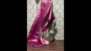 Pink Colur Silver zari semi katan saree Order WhatsApp 9335302951 #katansaree  #tissuesarees  #saree