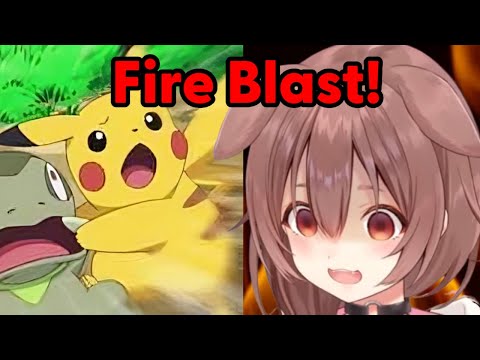 Korone bullies weak Pokemon to calm her nerves after a tough battle 【Hololive】