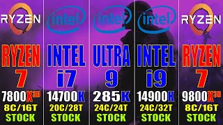 RYZEN 7 7800X3D vs INTEL i7 14700K vs ULTRA 9 285K vs INTEL i9 14900K vs RYZEN 7 9800X3D |||