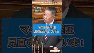 保険証の制度見直しを求めた小池晃書記局長の代表質問　2024.12.4