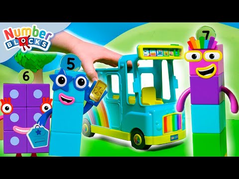 Numberblock Seven's Rainbow Bus Ride | Toy Play & Count | @Numberblocks