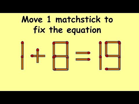 1+8=19 turn this wrong equation into correct | Match stick puzzle #301 | Puzzles with Answer