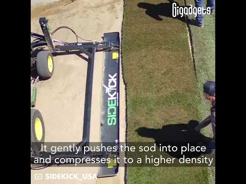 SideKick sod installation machine #gigadgets #field #turf #tractor #athletic