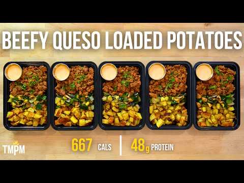 One of my Favorite Meal Prep Recipes Ever | Beefy Queso Loaded Potatoes