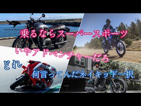 さあどれに乗ろう【スーパースポーツかアドベンチャーか】バイクはネイキッドかクルーザーか