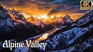 Mountains Winter Alpine Valley Switzerland 4K Ultra HD - |4K HR DIARIES|