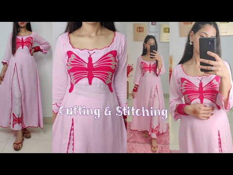 summer special ✨butterfly🦋 kurti designing/ one side open dress cutting & Stitching