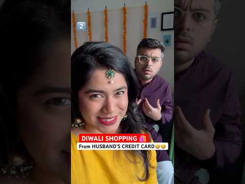 DIWALI Shopping 🛍️ from  Husband’s credit Card for his REACTION 😳🤣 #YTShorts #Shorts