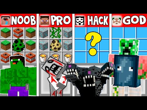 Minecraft NOOB vs PRO vs HACKER vs GOD: SCARY MONSTERS CRAFTING CHALLENGE in Minecraft - Animation