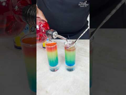 Fire Rainbow Shot #cocktail #rainbow #drink