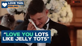 Groom breaks down in tears as he hears daughter's adorable wedding day message 😭♥ | LOVE THIS!