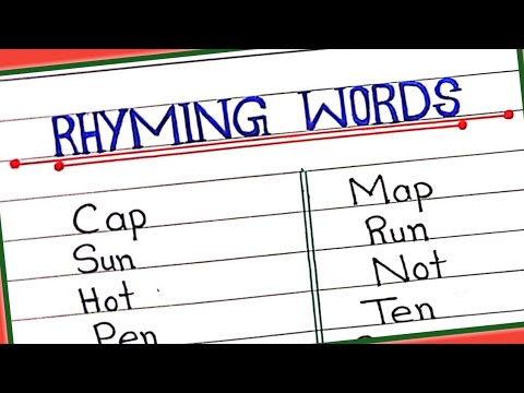 Rhyming words in English || 3 letter rhyming words || English grammar