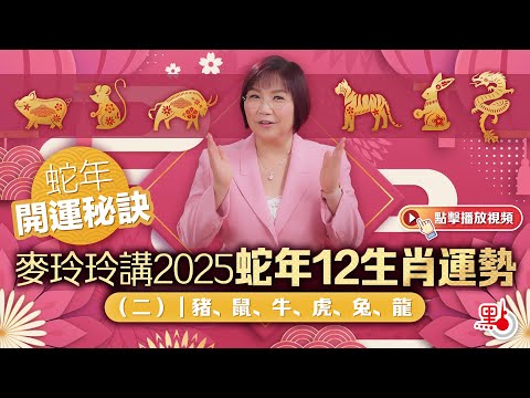 蛇年開運秘訣｜麥玲玲講2025蛇年12生肖運勢（二）｜豬、鼠、牛、虎、兔、龍