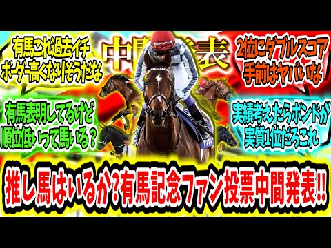 『みんなの推し馬はどう？2024年有馬記念ファン投票、中間発表‼』に対するみんなの反応【競馬の反応集】