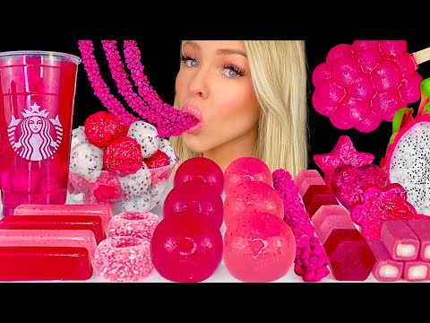 ASMR DRAGONFRUIT JELLY MUKBANG, STARBUCKS DRAGONFRUIT DRINK, NERD ROPES CANDY, DRAGONFRUIT BOWL 먹방