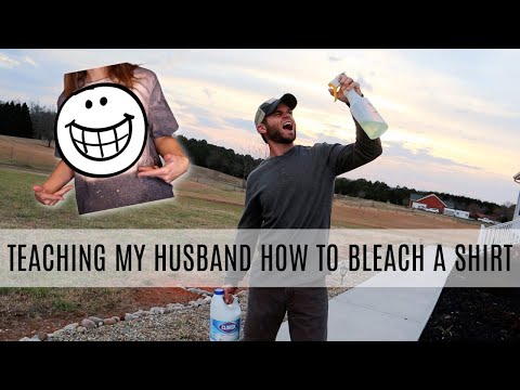 Teaching My Husband How to Bleach a Shirt | He Makes It Start To Finish!