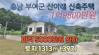 [파격인하/ 부여 전원주택] 충남 부여군 산아래 쾌적한 환경속 신축주택 토지 1313㎡(397)--1억9800만원