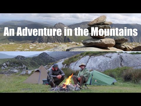 A North Wales Adventure.  Hiking and Scrambling in the Carneddau Mountains. Camping by a Stream.