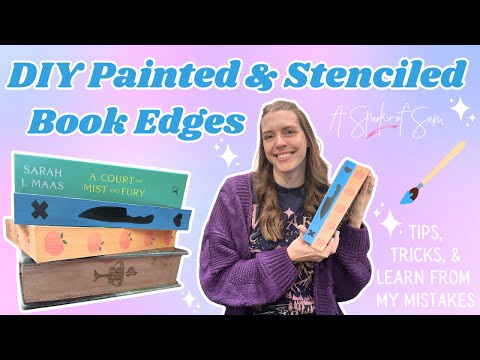 DIY Painted & Stenciled Book Edges | Acrylic Paint | DIY Books