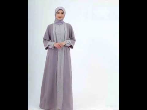 Gamis nibras dewasa dengan model lengan manset dan juga layer