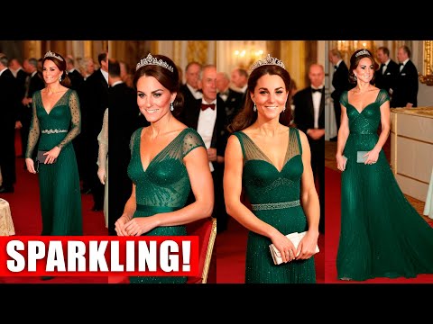 NO ONE SAW THIS GOWN! SPECTACULAR GORGEOUS SPARKLING EVENING DRESS OF PRINCESS CATHERINE!